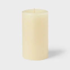 7" X 4" Unscented Pillar Candle Cream - Room Essentials™: Paraffin Wax, 120hr Burn Time, 1 Wick -Room Essentials GUEST 01945033 183c 4ce5 8b4a 336cfec53c3b