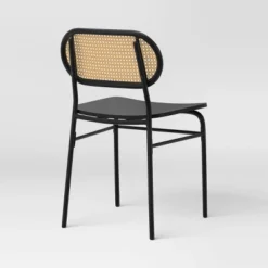 Set Of 2 Woven Back Metal Dining Chair Black - Room Essentials™ -Room Essentials GUEST 0d77ae0c bb5e 444c 87ff 634e55a38a0b