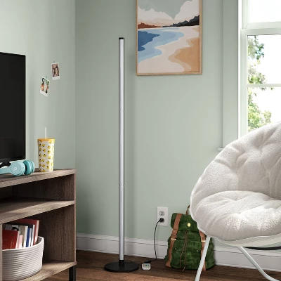 Color Changing LED Floor Lamp With Remote Control Mood And Ambient Lighting Black - Room Essentials™ 2 Color Changing LED Floor Lamp With Remote Control Mood And Ambient Lighting Black - Room Essentials™ - Image 2