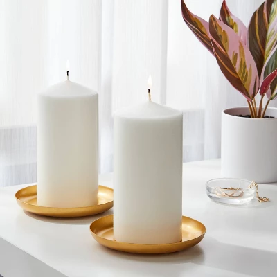 2pk 3" X 6" Unscented Pillar Candles White - Room Essentials™: Paraffin Wax, 65hr Burn Time, No Container 1 2pk 3" X 6" Unscented Pillar Candles White - Room Essentials™: Paraffin Wax, 65hr Burn Time, No Container