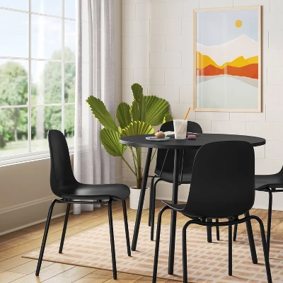 4pk Dorm Dining Chairs Black - Room Essentials™: Metal Frame, Armless, Powder-Coated Finish 1 4pk Dorm Dining Chairs Black - Room Essentials™: Metal Frame, Armless, Powder-Coated Finish