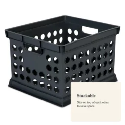 Storage Crate Black - Room Essentials™: Plastic Stackable Utility Bin, Portable With Built-In Handles, 30.6L Capacity -Room Essentials GUEST 229c6507 c9ec 4f4c 8766 8fc49708a50b