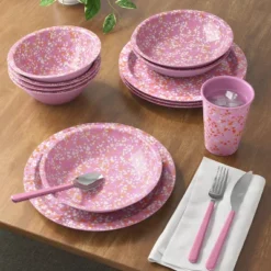 30oz Plastic Terrazzo Pale Raspberry Cereal Bowl Pink - Room Essentials™