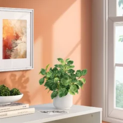 Mosaic Artificial Leaf In White Pot - Room Essentials™