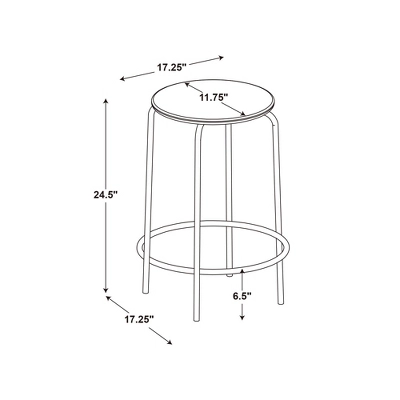 Set Of 2 24" Wood With And Metal Base Backless Counter Height Barstool Stool Natural - Room Essentials™ 5 Set Of 2 24" Wood With And Metal Base Backless Counter Height Barstool Stool Natural - Room Essentials™ - Image 5