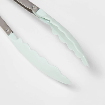 Tongs Mint Green - Room Essentials™: Stainless Steel Kitchen & Cooking Tongs, Dishwasher-Safe, 13.68" Length 2 Tongs Mint Green - Room Essentials™: Stainless Steel Kitchen & Cooking Tongs, Dishwasher-Safe, 13.68" Length - Image 2