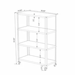 44" 3 Shelf Metal Rolling Bookcase - Room Essentials™ -Room Essentials GUEST 4662c0f8 5e3f 4280 bf06 880e61cf3cfb