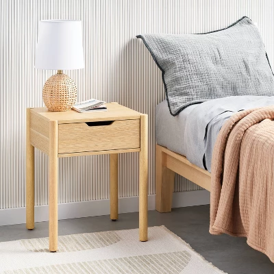 Scandi Nightstand Natural - Room Essentials™ 1 Scandi Nightstand Natural - Room Essentials™