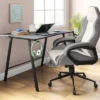 Swivel Dorm Gaming Chair Gray - Room Essentials™: Upholstered Computer Desk Chair, Adjustable, Fixed Arms