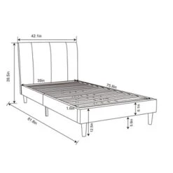 Dorm Twin Bed Cream - Room Essentials™: Upholstered Headboard, Plywood Frame, No Box Spring Needed -Room Essentials GUEST 70276453 389a 4325 8b4a ef1eb7d4f8fb
