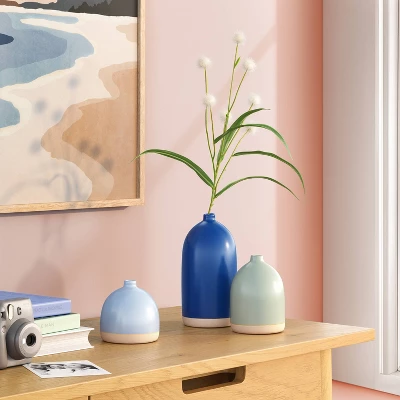 3pc Vase Set Ceramic - Room Essentials™ 1 3pc Vase Set Ceramic - Room Essentials™