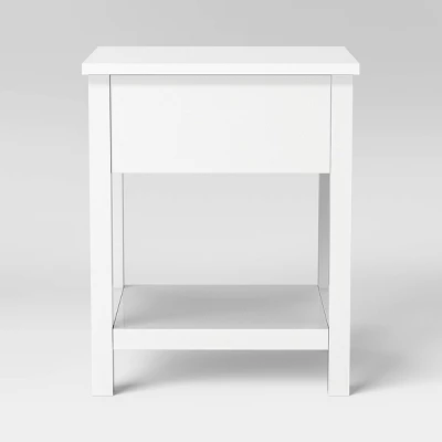 Traditional Side Table With Storage Drawer Classic White - Room Essentials™ 3 Traditional Side Table With Storage Drawer Classic White - Room Essentials™ - Image 3