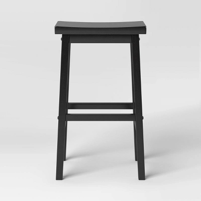 Set Of 2 29" Solid Wood Saddle Backless Barstool - Room Essentials™ 3 Set Of 2 29" Solid Wood Saddle Backless Barstool - Room Essentials™ - Image 3