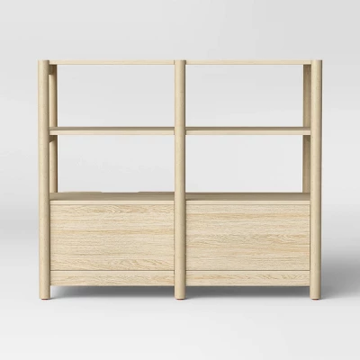 32" Scandi Small Bookcase With Storage Drawers Natural - Room Essentials™ 3 32" Scandi Small Bookcase With Storage Drawers Natural - Room Essentials™ - Image 3