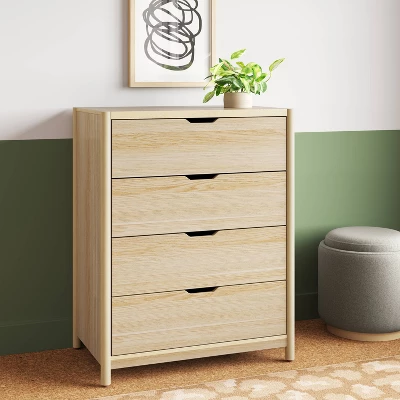Scandi 4 Drawer Dresser Natural - Room Essentials™ 1 Scandi 4 Drawer Dresser Natural - Room Essentials™
