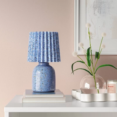 Mini Printed Ceramic Base Table Lamp With Printed Pleated Shade - Room Essentials™ 2 Mini Printed Ceramic Base Table Lamp With Printed Pleated Shade - Room Essentials™ - Image 2