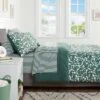 Floral Printed Microfiber Reversible Comforter & Sheets Set Dark Green - Room Essentials™