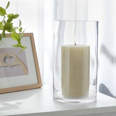 Clear Hurricane 4" X 7" Pillar Candle Holder - Room Essentials™: Transparent Vase, Tabletop Display 1 Clear Hurricane 4" X 7" Pillar Candle Holder - Room Essentials™: Transparent Vase, Tabletop Display