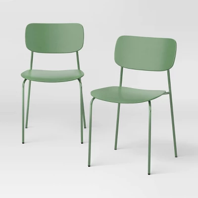 Set Of 2 Molded Plastic With Metal Base Dining Chair - Room Essentials™ 5 Set Of 2 Molded Plastic With Metal Base Dining Chair - Room Essentials™ - Image 5