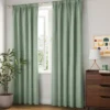 Room Darkening Heathered Thermal Window Curtain Panel Green - Room Essentials™