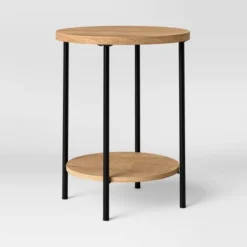 Wood And Metal Round End Table - Room Essentials™ -Room Essentials GUEST b471152e 3324 4b45 a184 e540cd26a19b