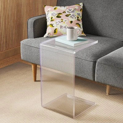 Acrylic C Shaped Side Table Clear - Room Essentials™ 1 Acrylic C Shaped Side Table Clear - Room Essentials™