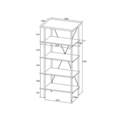 Wood And Metal Media Tower Bookcase Natural - Room Essentials™ -Room Essentials GUEST c85108f7 f948 4dbf 8108 8a39d758bb4f