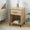 Mixed Materials Wood And Metal Nightstand Updated Base Natural Wood - Room Essentials™
