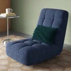 Room Essentials 17 Floor Dorm Gaming Chair With Adjustable Back Navy - Room Essentials™