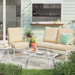 Metal Mesh Coffee Table - White - Room Essentials™