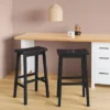 Set Of 2 29" Solid Wood Saddle Backless Barstool - Room Essentials™