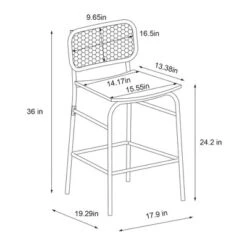 Set Of 2 24" Woven Back Metal Counter Height Barstool Black - Room Essentials™ -Room Essentials GUEST eec43579 7e1a 48fe bddf dc235954239f