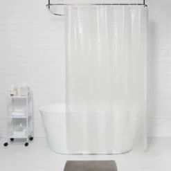 Cubic Shower Curtain Clear - Room Essentials™: PEVA Bathroom Liner, Molded, PVC-Free, Waterproof 5 Cubic Shower Curtain Clear - Room Essentials™: PEVA Bathroom Liner, Molded, PVC-Free, Waterproof -Room Essentials GUEST ef3e4307 4f57 4758 8ef9 c00daac12830