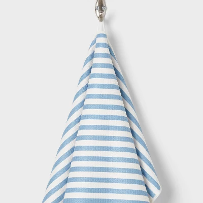 Quick Dry Striped Waffle Towel Blue - Room Essentials™ 3 Quick Dry Striped Waffle Towel Blue - Room Essentials™ - Image 3