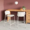 Set Of 2, 24" Molded Plastic With Metal Base Counter Height Barstools White - Room Essentials™