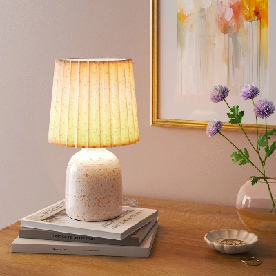 Mini Printed Ceramic Base Table Lamp With Printed Pleated Shade - Room Essentials™ 4 Mini Printed Ceramic Base Table Lamp With Printed Pleated Shade - Room Essentials™ - Image 4